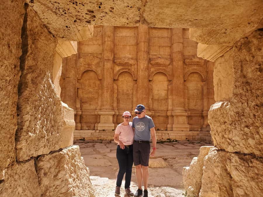 Baalbek Temples & Ksara Caves w/pick-up & multilingual guide - Roman temple scale at Baalbek, Jupiter and Bacchus