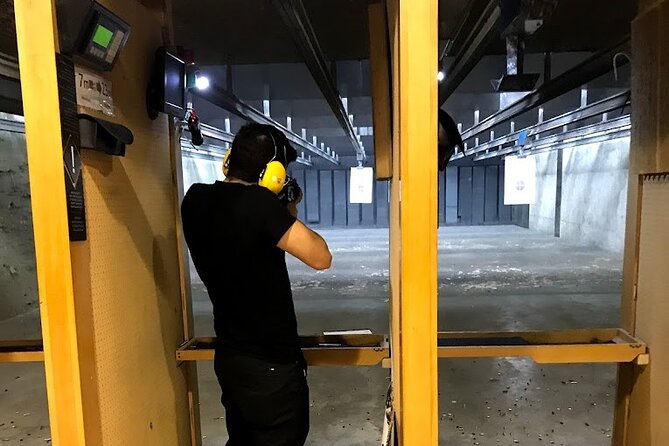Indoor Shooting Range Activity in Beirut Lebanon - Guns and packages: pistols, rifles, AK47, and M4
