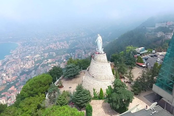 Small Group Tour to Jeita Grotto, Harisa & Byblos with Hotel pickup - Harissa’s Our Lady of Lebanon Shrine: Bronze Sculpture and Bay of Jounieh Views